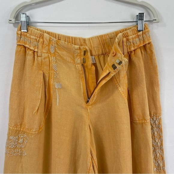 Anthropologie Pants -  Embroidered Linen size small - Picture 4 of 15